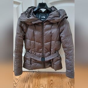 The North Face Women's Brown Quilted Hooded Jacket